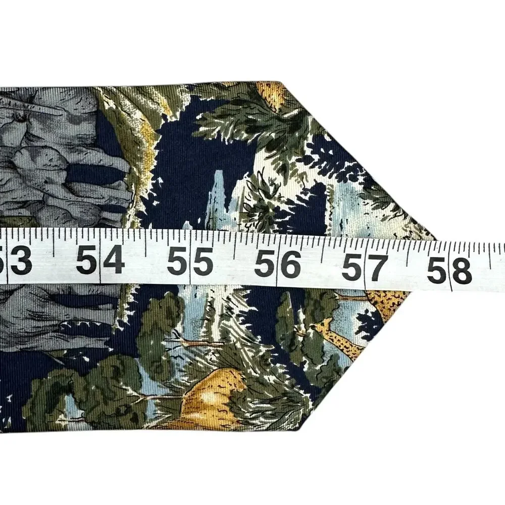Van Heusen Vintage 100% Silk Dress Tie‎ Animal Safari Jungle Pattern 58
